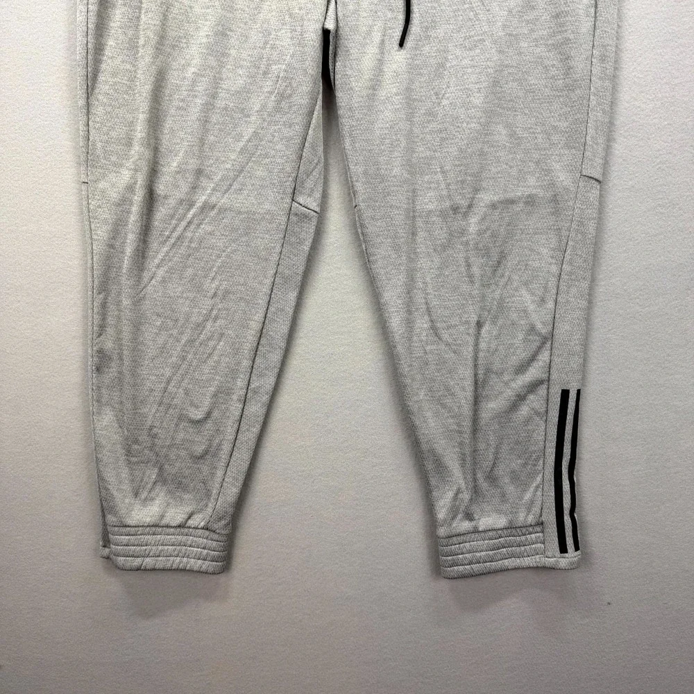 Adidas Track Pants Mens 2XL Gray Heather Essentials Matte Cut 3-Stripes Athletic
